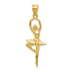 14k Yellow Gold Solid Large Ballerina Pendant