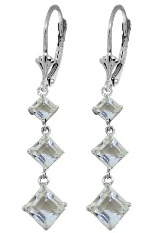 4.79 Carat 14K Solid Yellow Gold Waterdrops Aquamarine Earrings