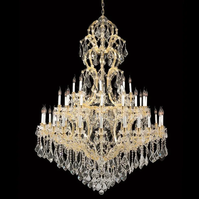 59X85 Inch Tall Chandelier for High Ceiling Foyers 48 Lights Gold Elegant Crystal Lighting