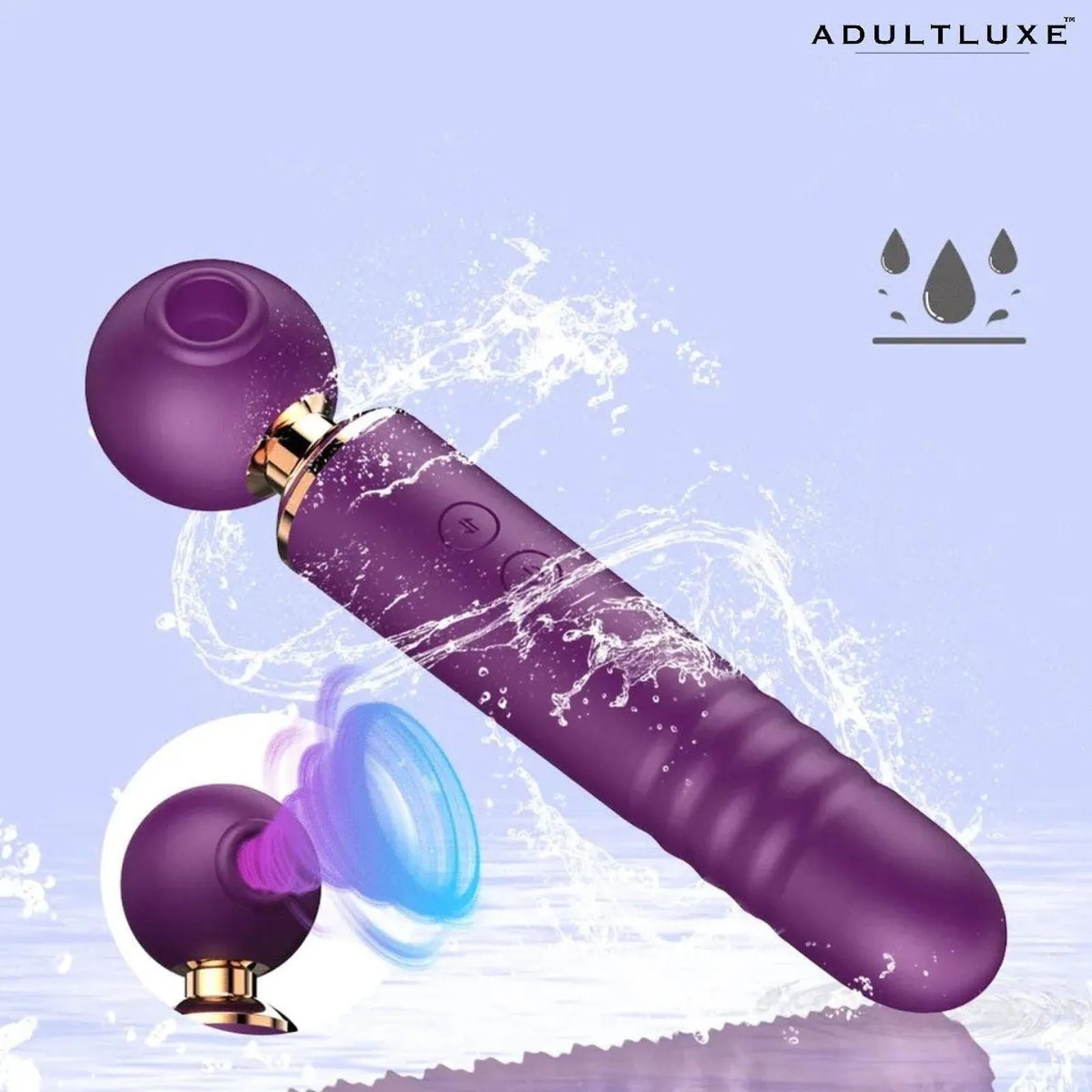 AdultLuxe 3 in 1 Air Suction Thumping & Thrusting Luxury Wand