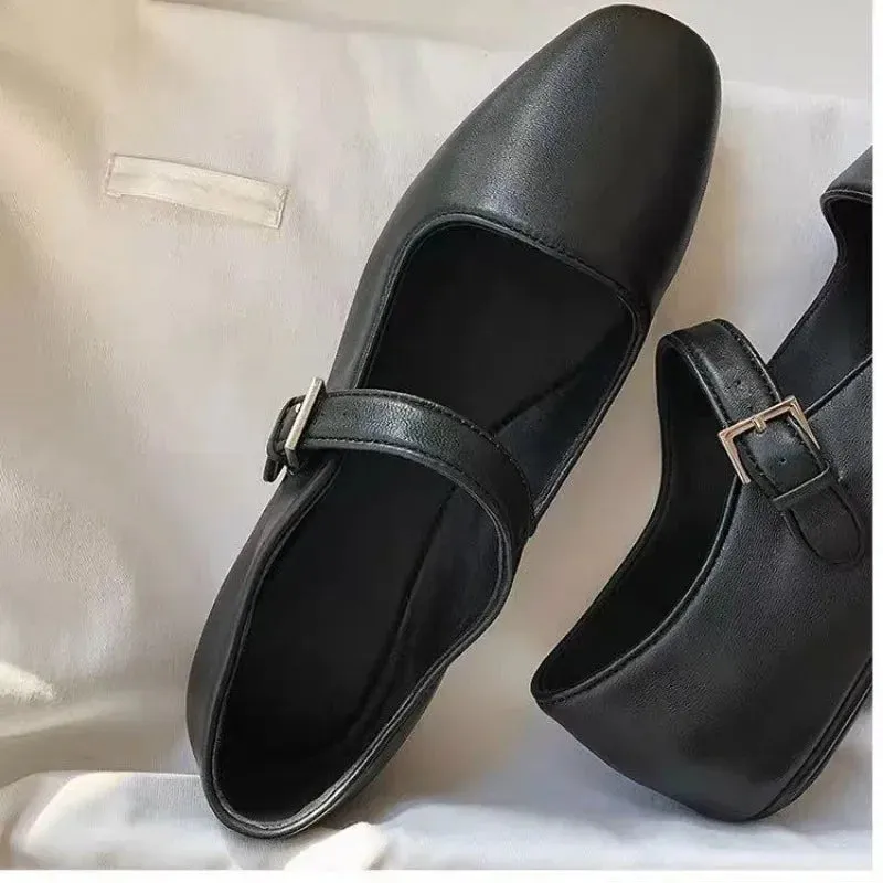 Amozae-2024 Spring Autumn Designer Women Flats Shoes Fashion Ladies Buckle Loafer Shoes Female Elegant Shoes