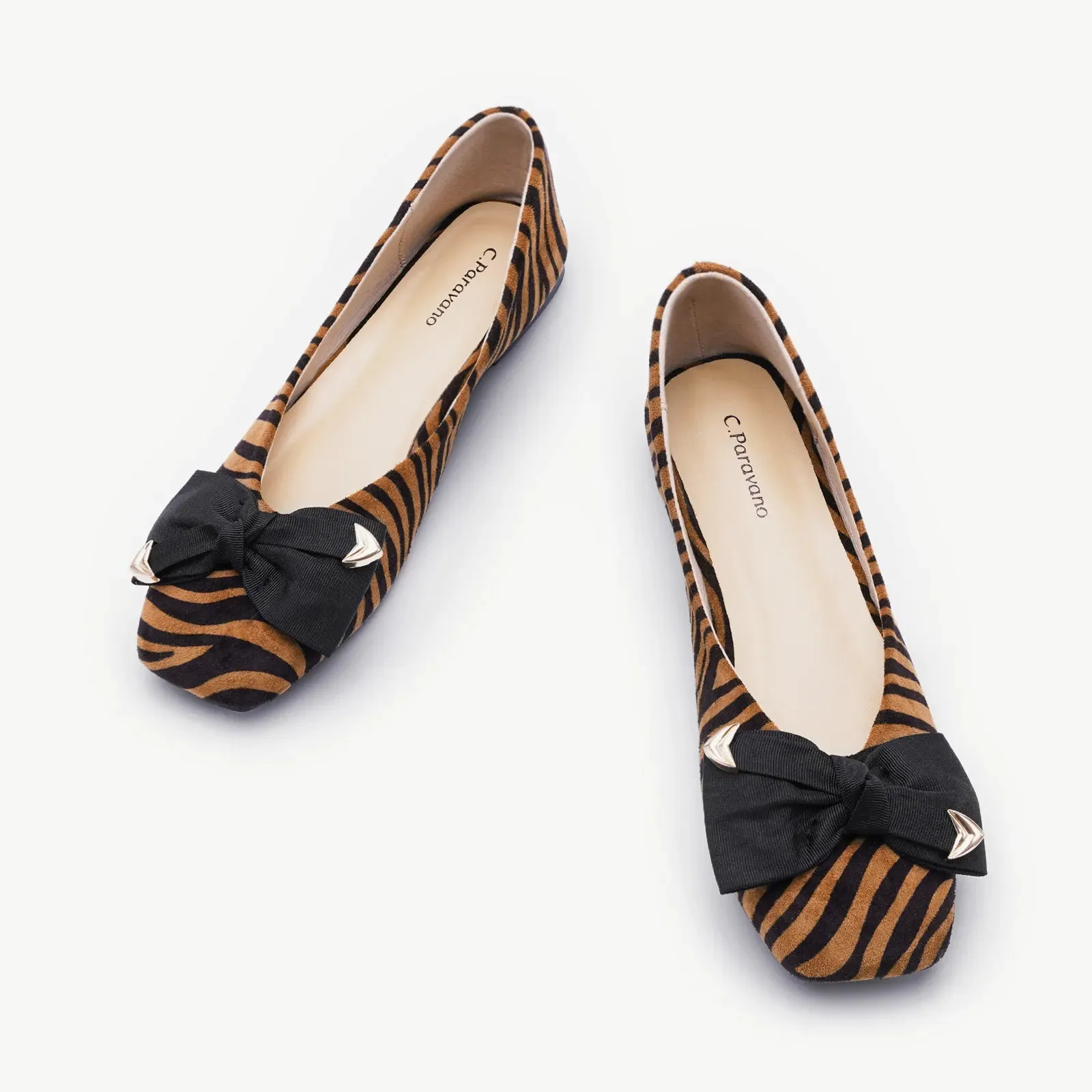 Animal Prints Metal Bow Flats (Eva) Tiger