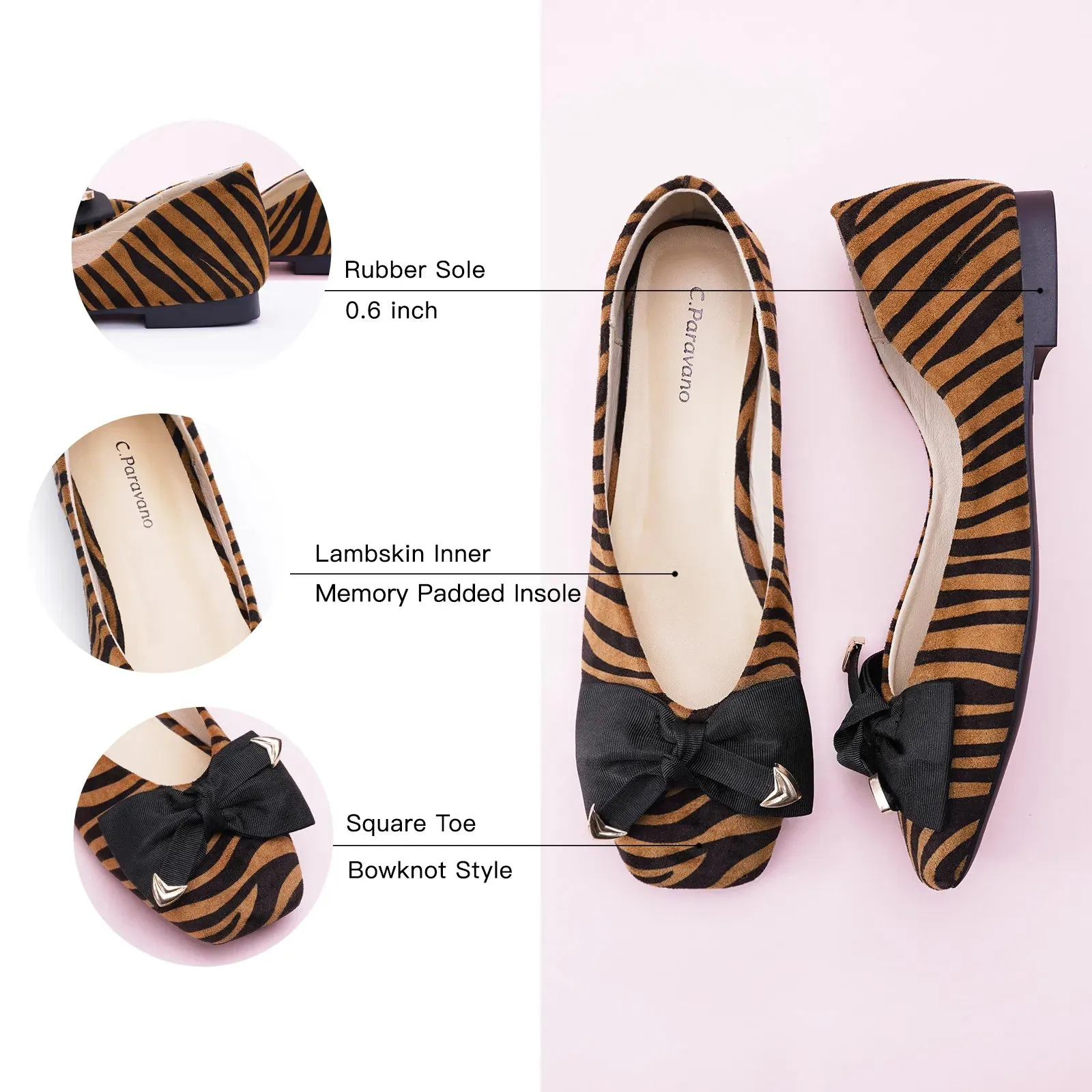 Animal Prints Metal Bow Flats (Eva) Tiger