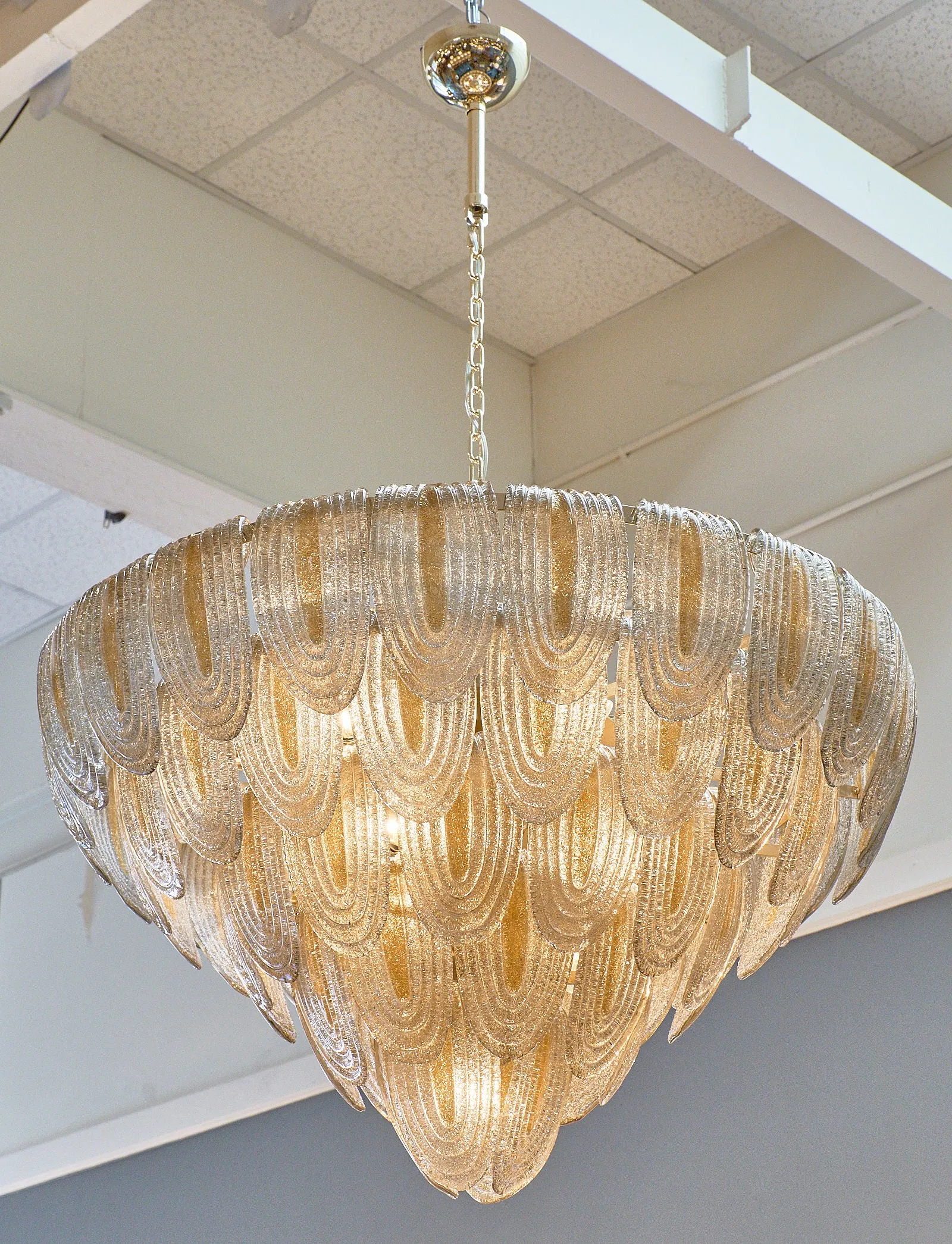 Art Deco Style Murano Glass Chandelier