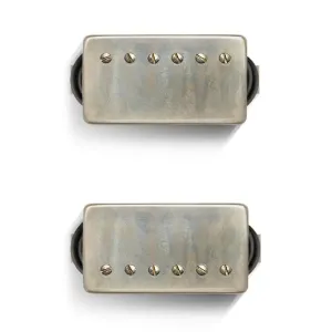 Bare Knuckle The Mule Humbucker Pickup Set 50mm - Aged Nickel Cover - Braided 2 Conductor / Long Leg