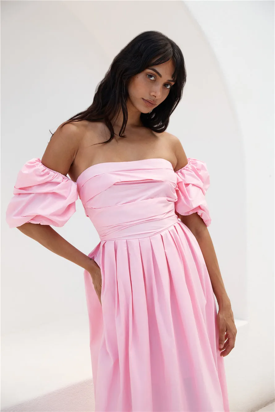 Bella Off-Shoulder Maxi Dress Pink