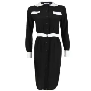 Black and White Pocket Shirtdress