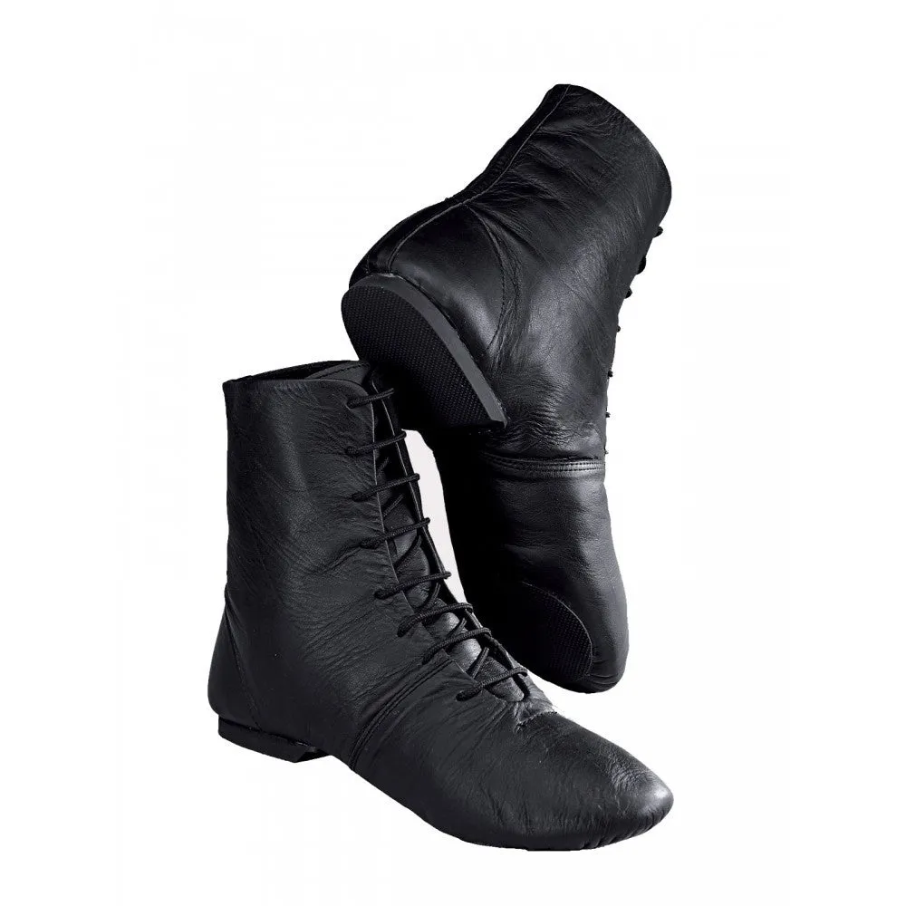 Black Leather Split Sole Jazz Dance Boots