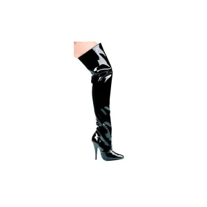 Black Thigh High Patent Boot for Adults