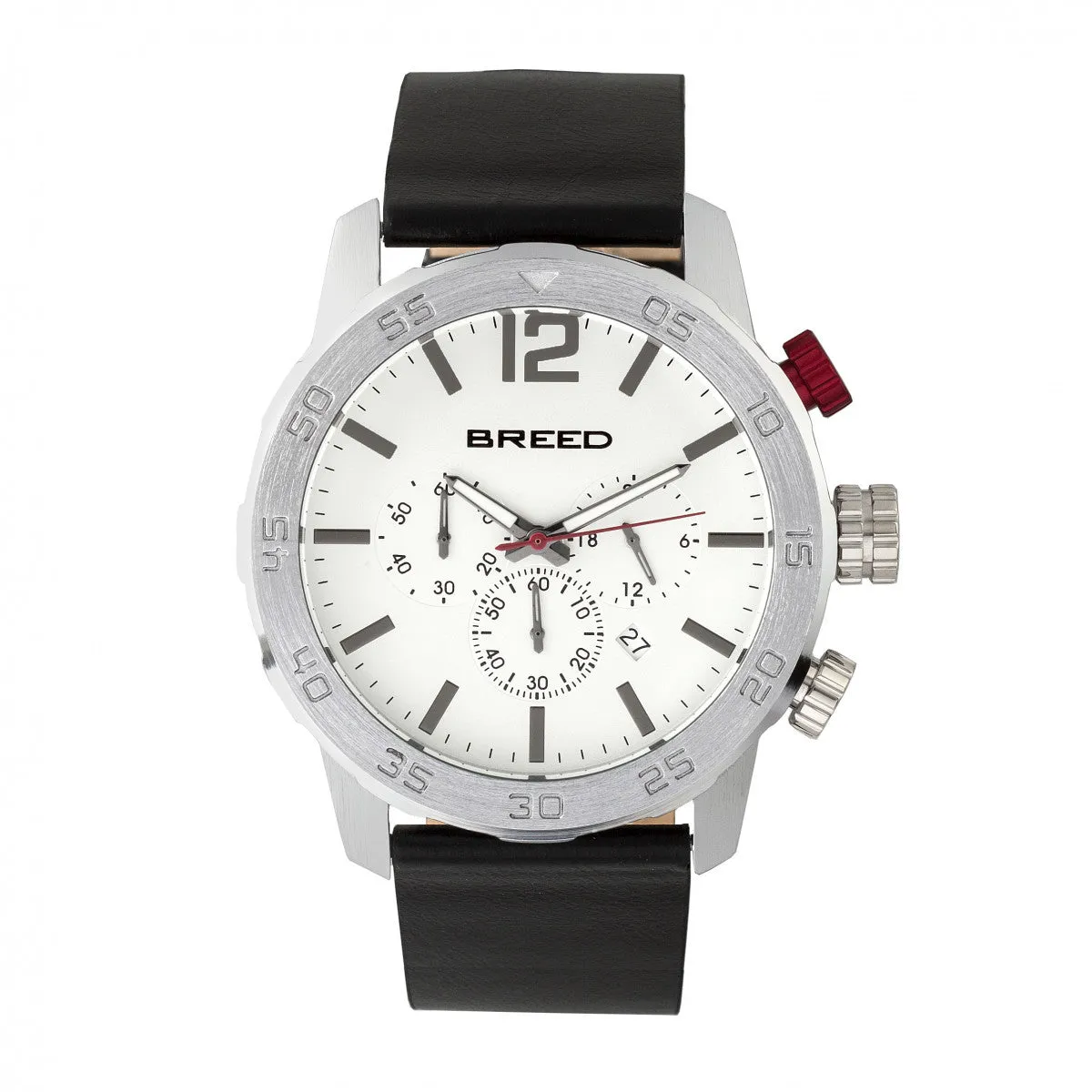 Breed Manuel Chronograph Leather-Band Watch w/Date