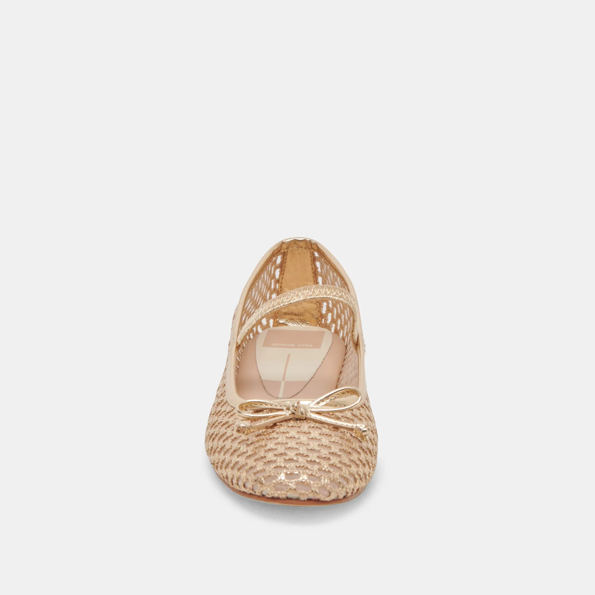 CARIN RAFFIA BALLET FLATS GOLD RAFFIA