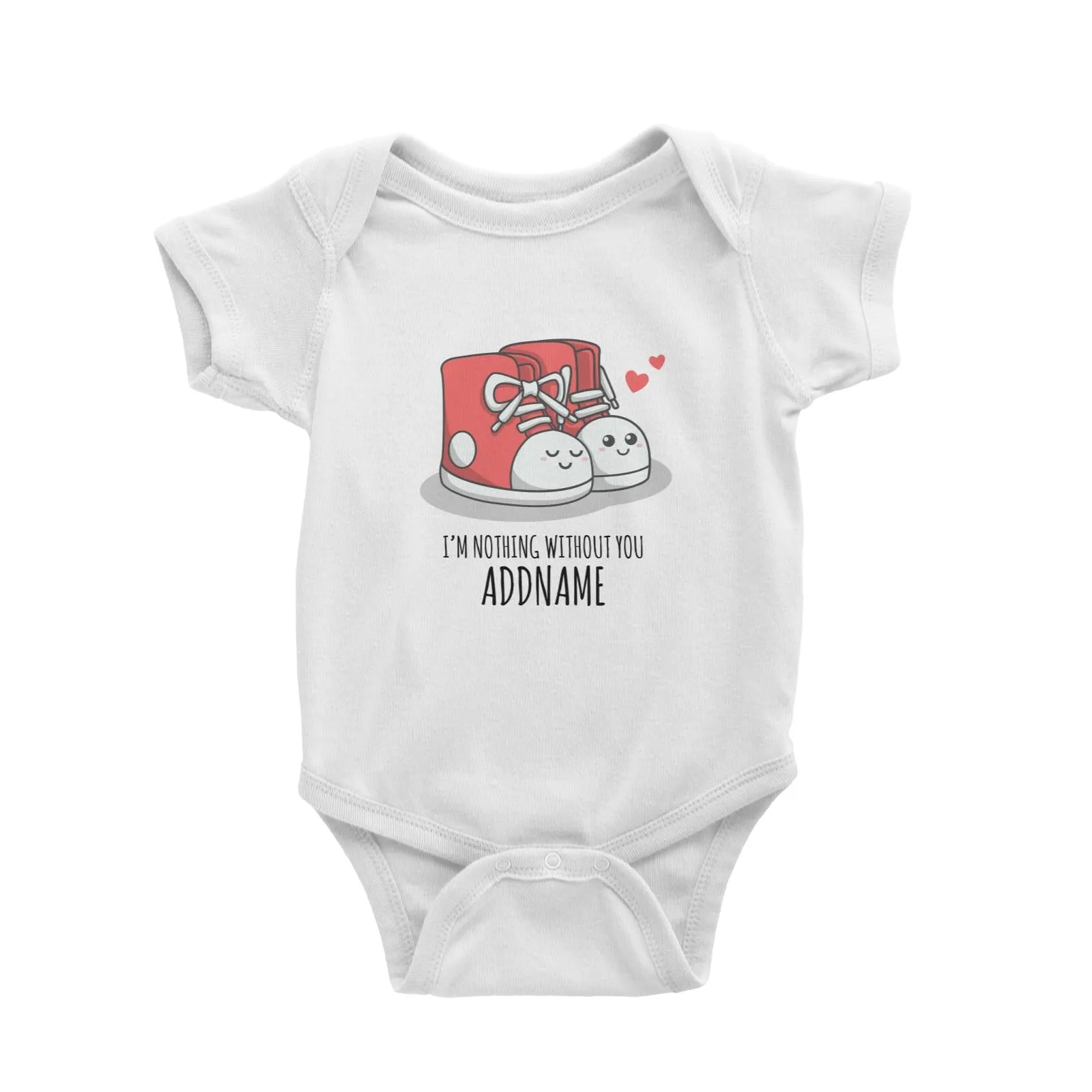 Cartoon Shoes Nothing Without You White White Baby Romper