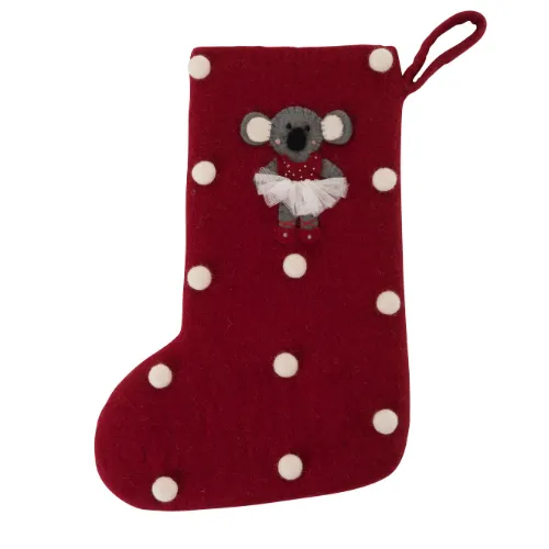 Christmas stocking with sweet Koala ballerina