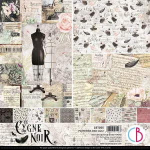 Ciao Bella Cygne Noir Patterns Pad 12x12 8/Pkg