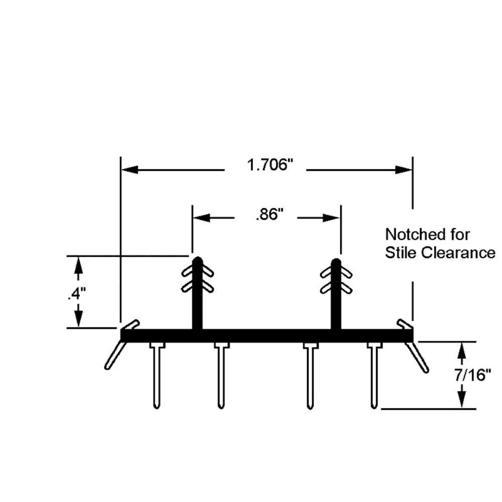 Concealed Residential Door Sweep for Gienow Doors