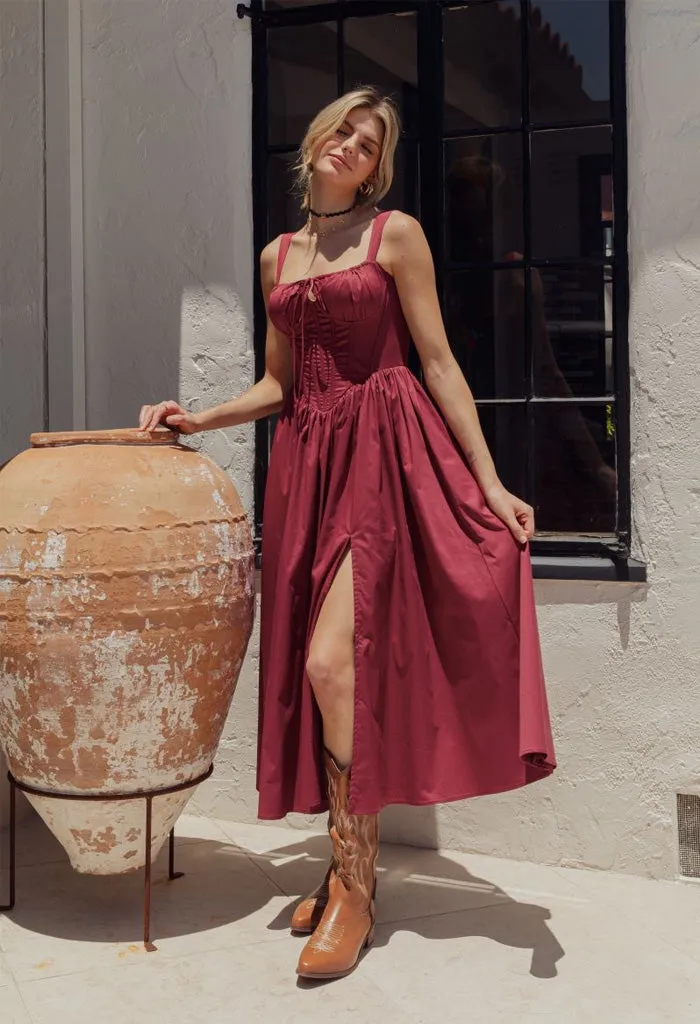 Daphne Maxi Dress-Wine