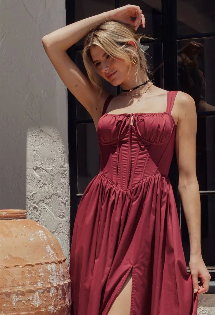 Daphne Maxi Dress-Wine