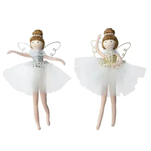 Decoris 20cm Resin White Ballerina (Choice of 2)