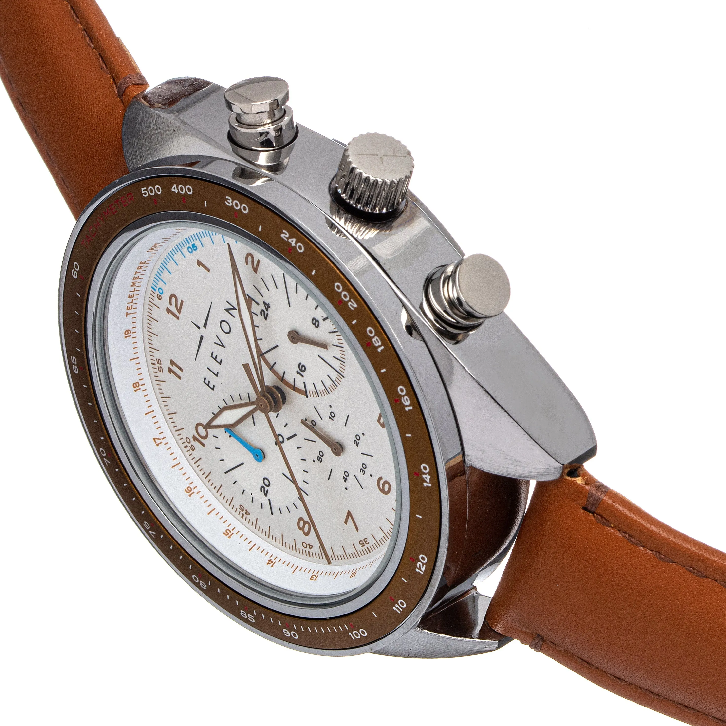 Elevon Bombardier Chronograph Leather-Strap Watch - Bronze