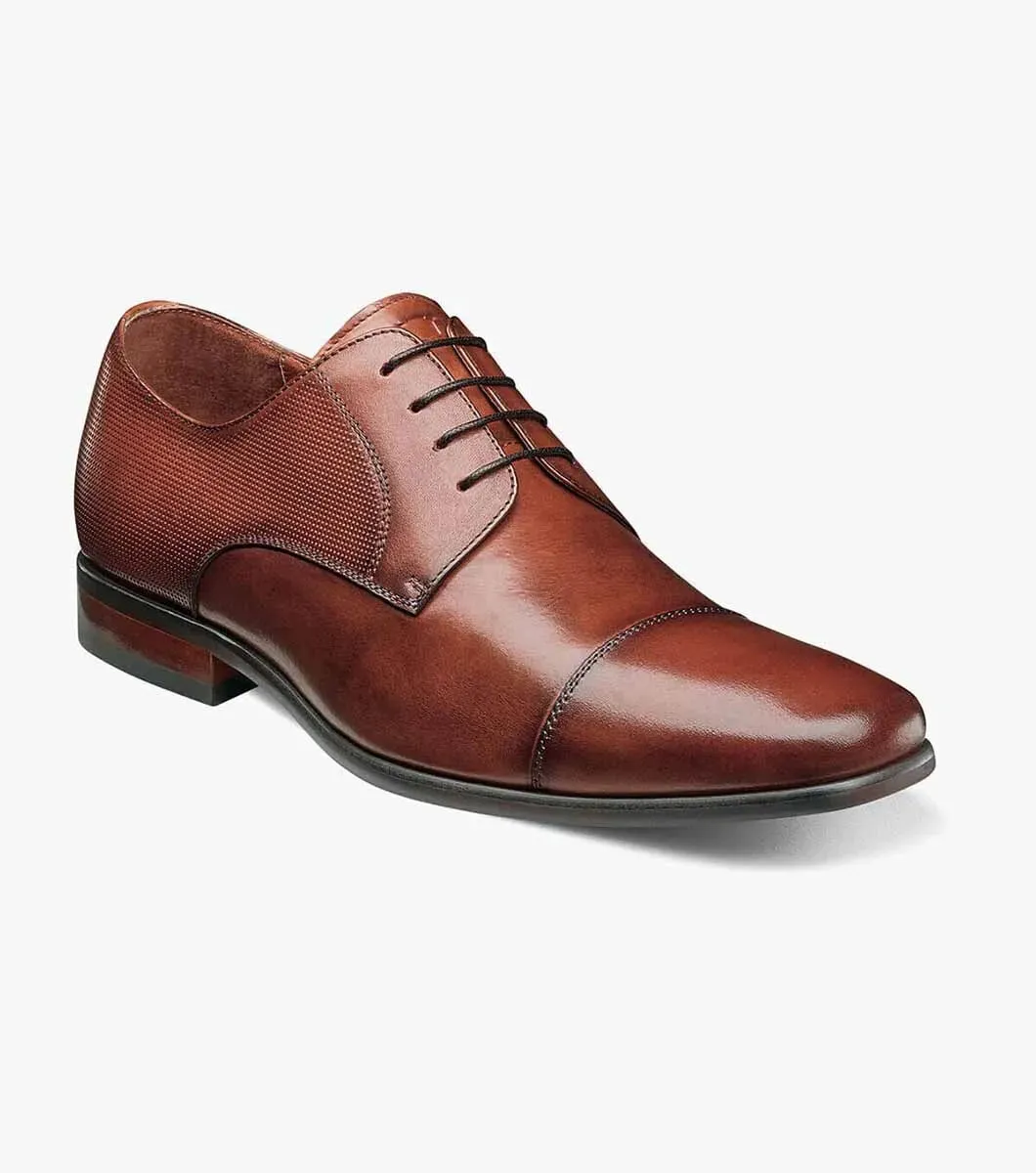 Florsheim Postino Cap Toe Oxford Dress Shoe (Wide Width) -Cognac