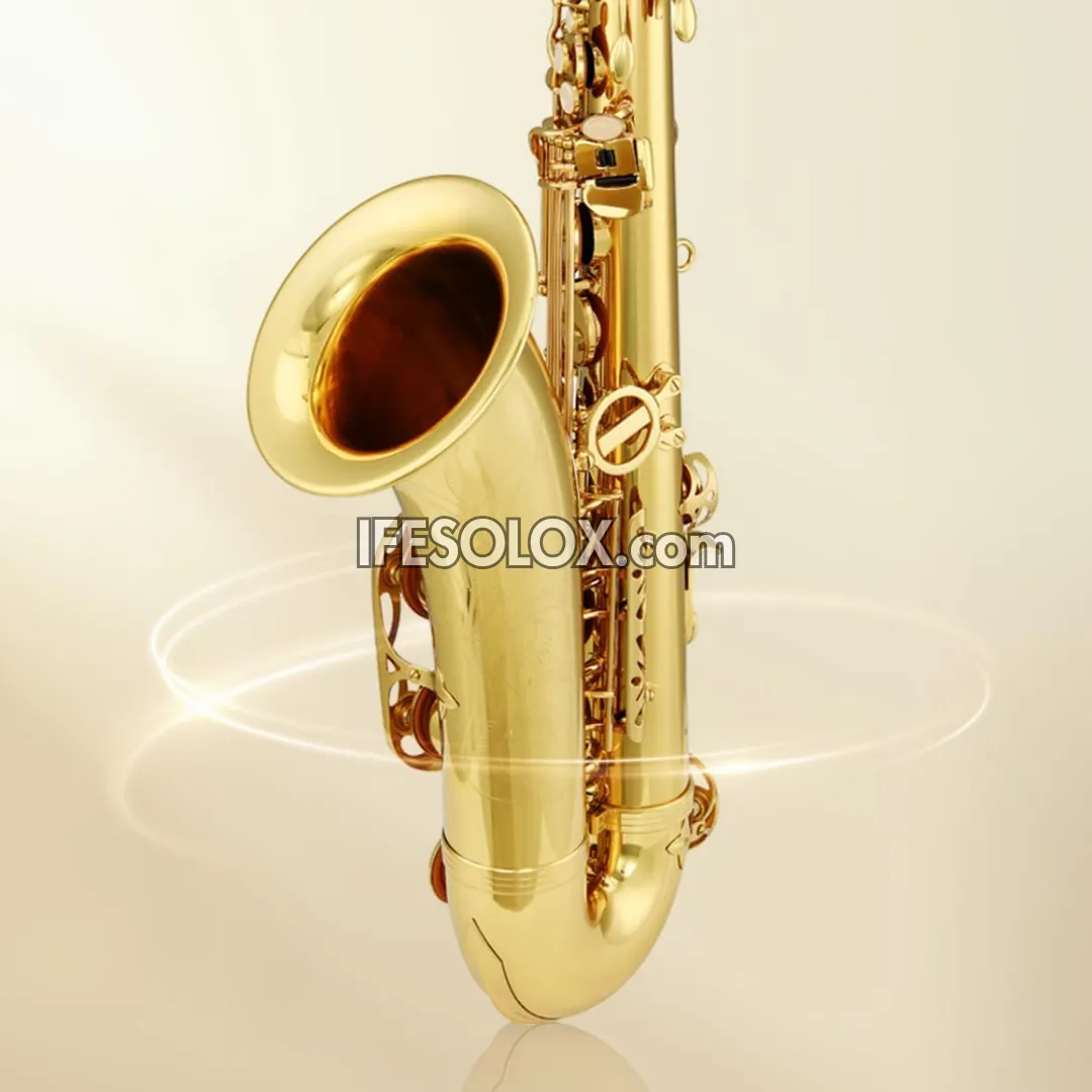 Golden Tenor B-Flat Saxophone for Professionals and Concerts - Brand New