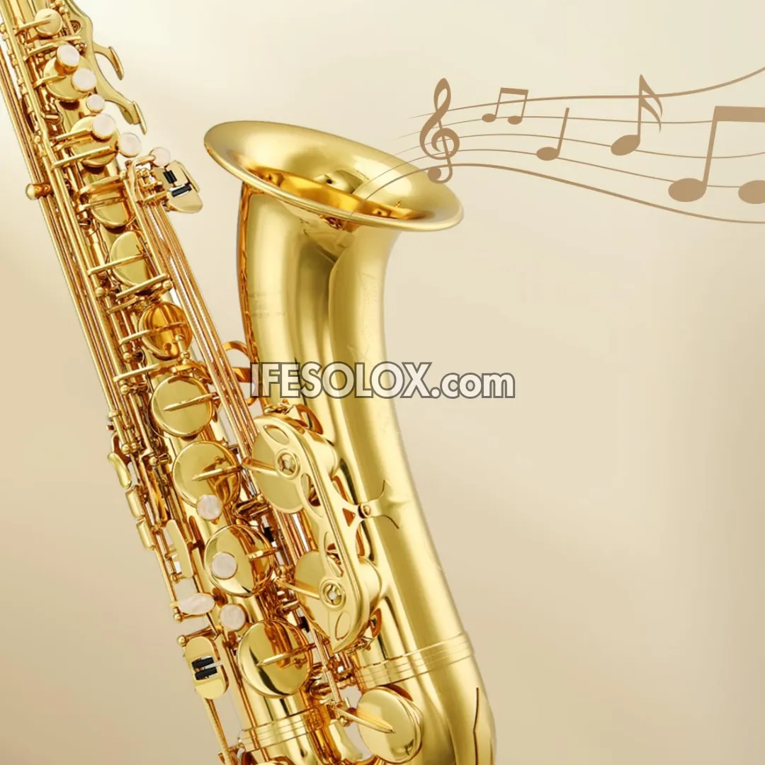 Golden Tenor B-Flat Saxophone for Professionals and Concerts - Brand New