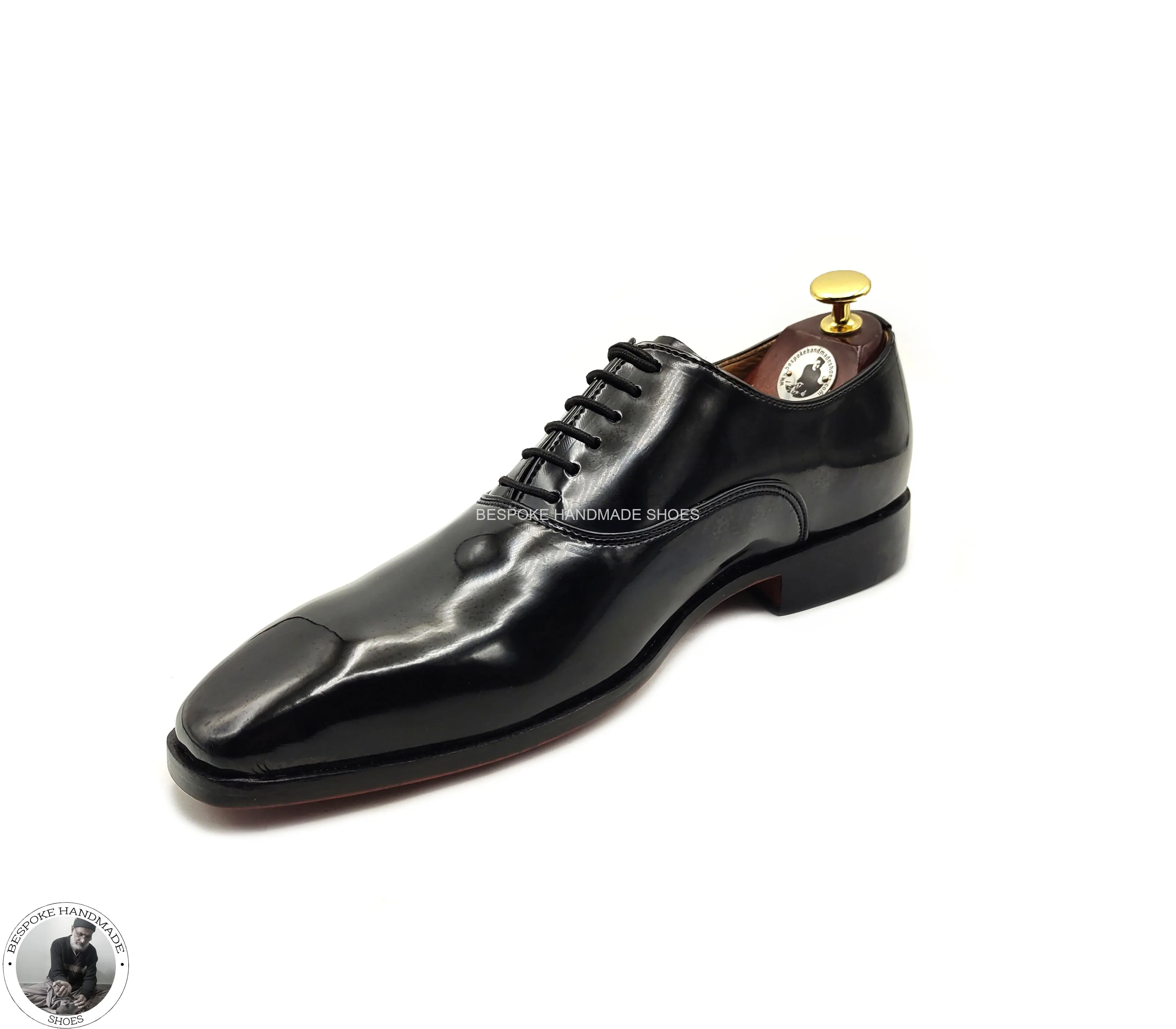 Handmade Men's Dress Black Color Oxford Wholecut Lace up Casual Shoes