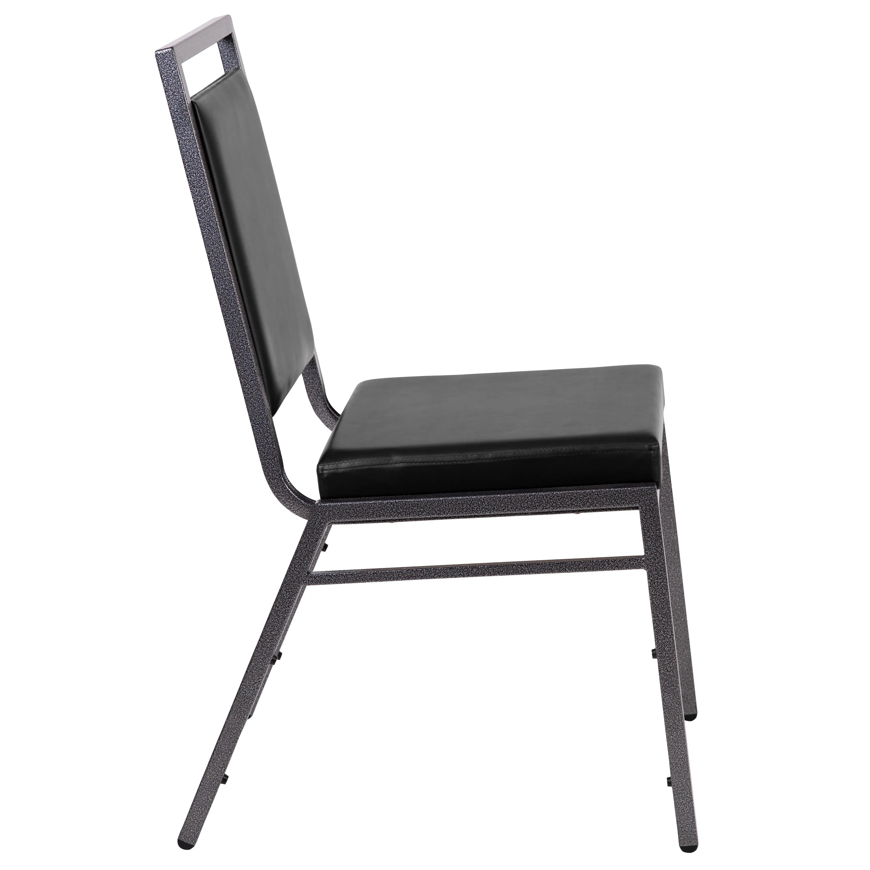 HERCULES Series Square Back Stacking Banquet Chair with Silvervein Frame