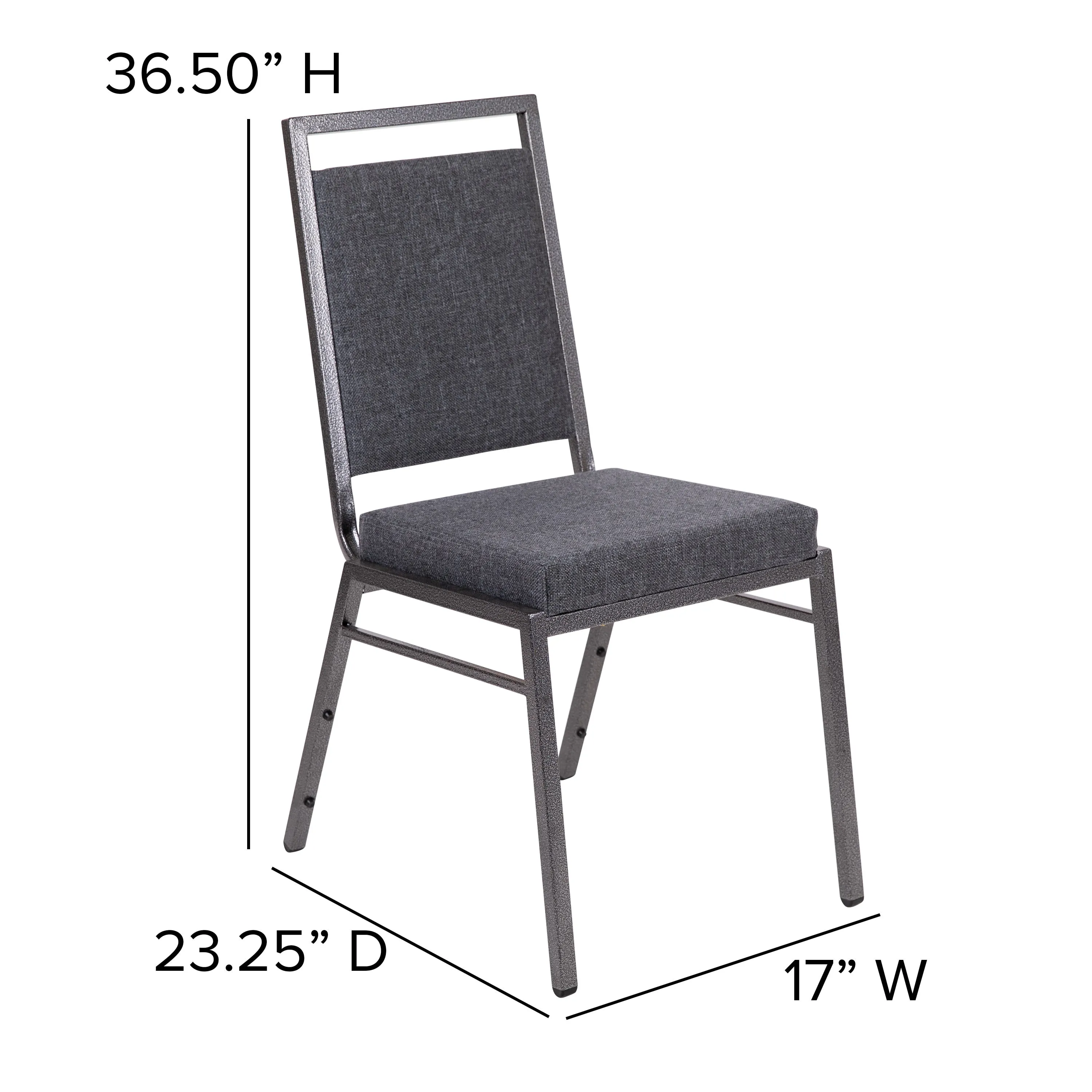 HERCULES Series Square Back Stacking Banquet Chair with Silvervein Frame