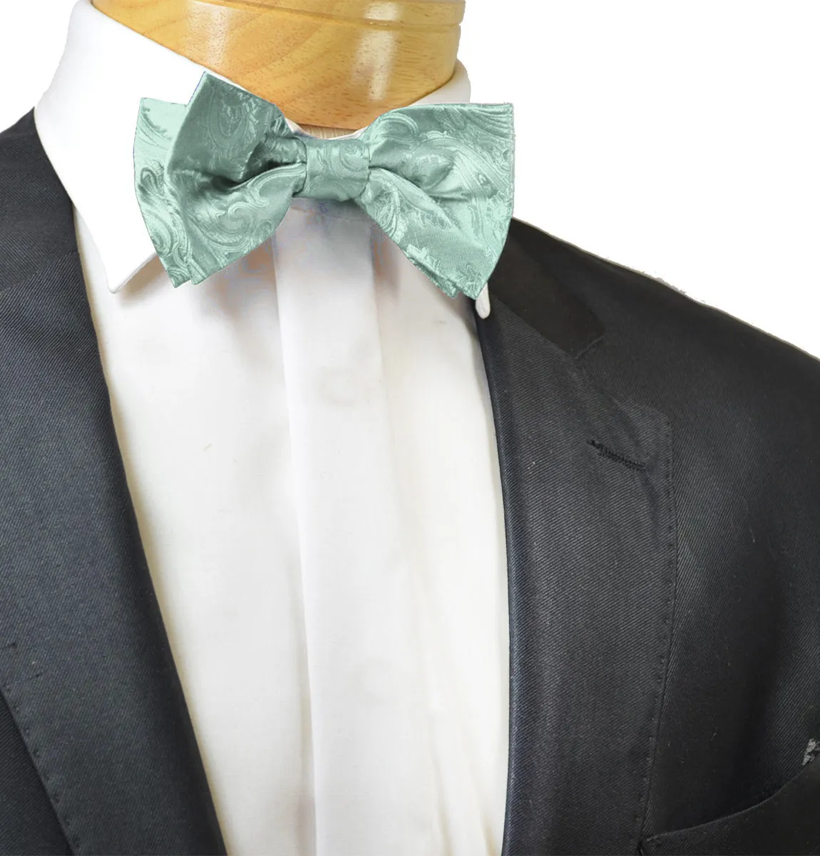 Honeydew Paisley Bow Tie