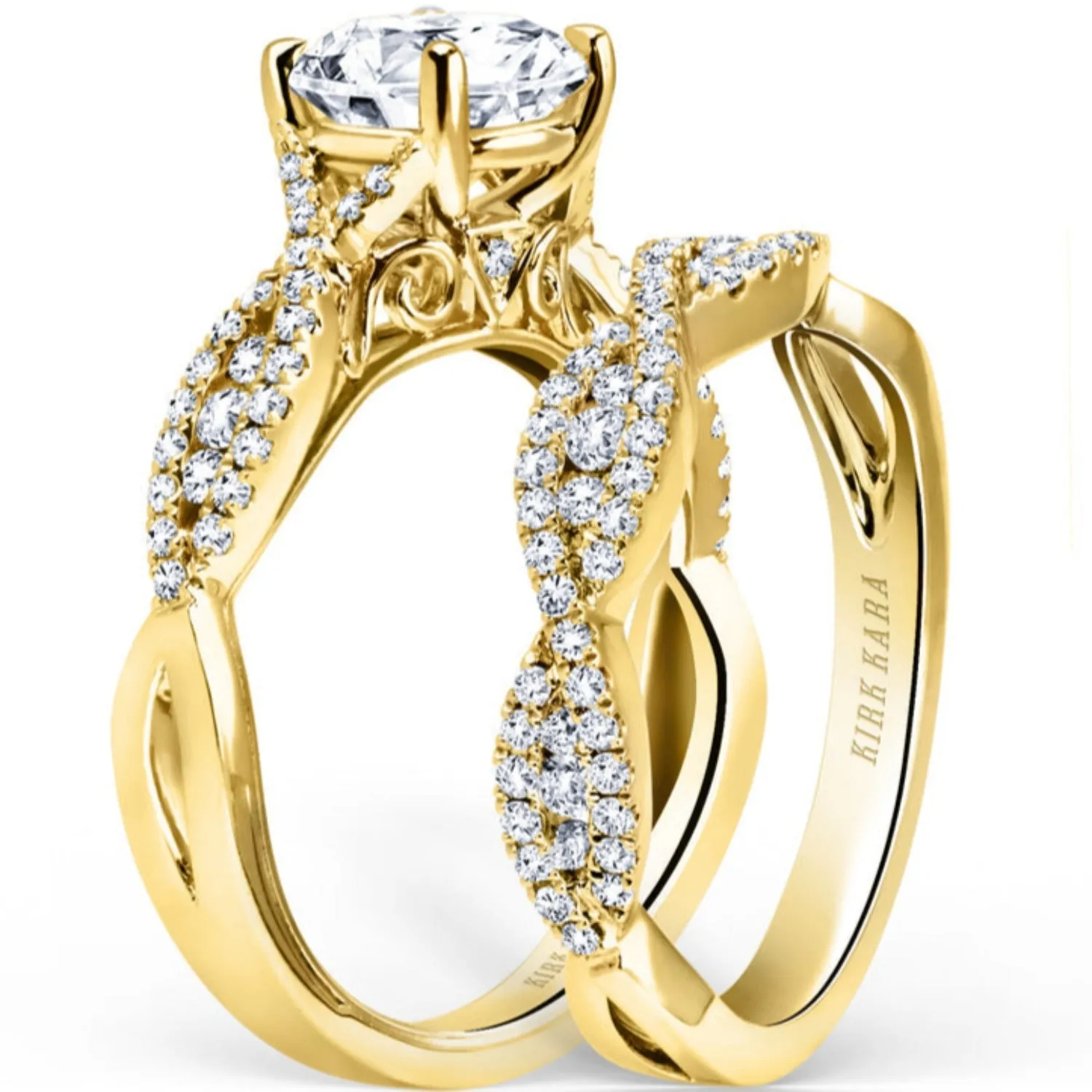 Kirk Kara "Pirouetta" Split-Shank Twist Diamond Engagement Ring