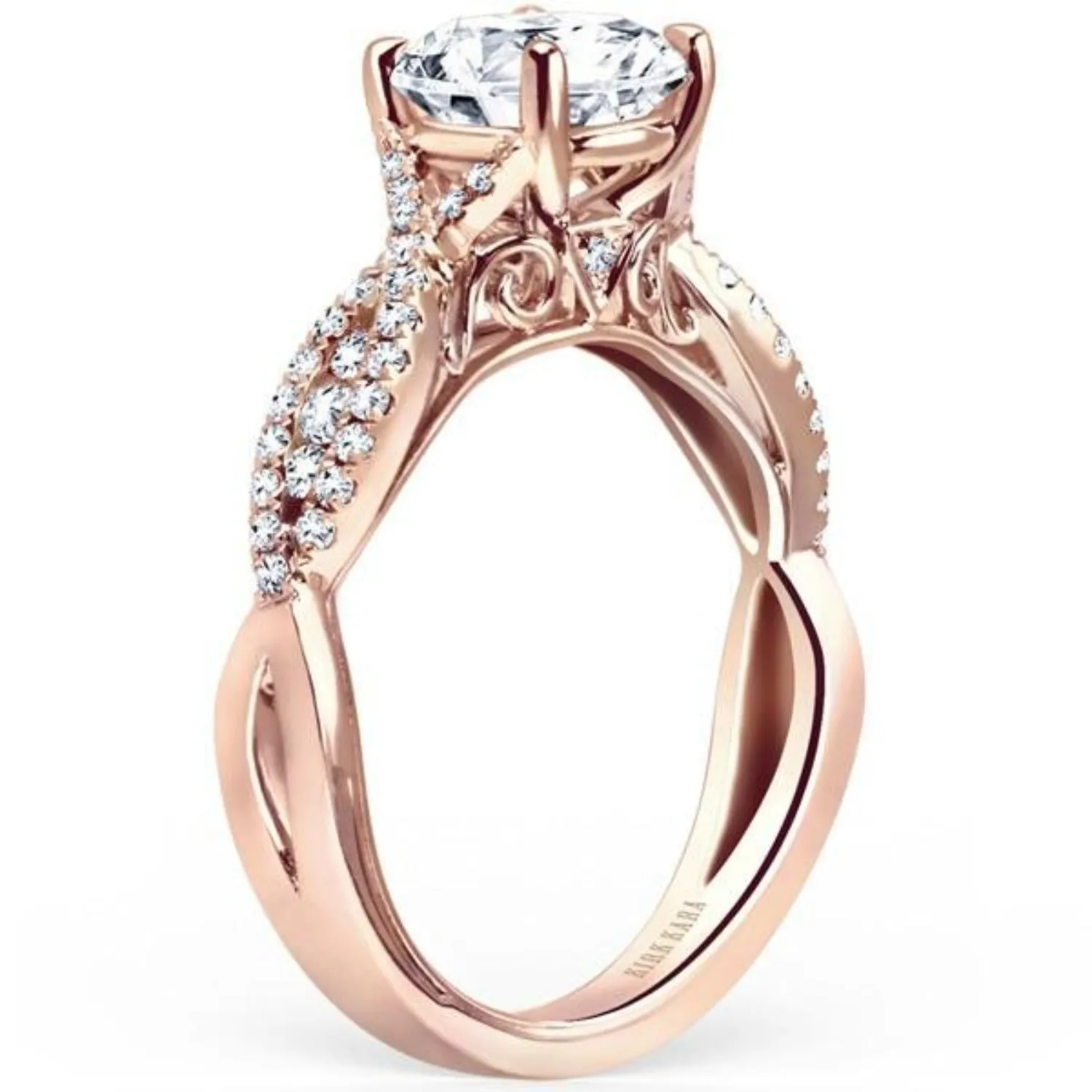 Kirk Kara "Pirouetta" Split-Shank Twist Diamond Engagement Ring