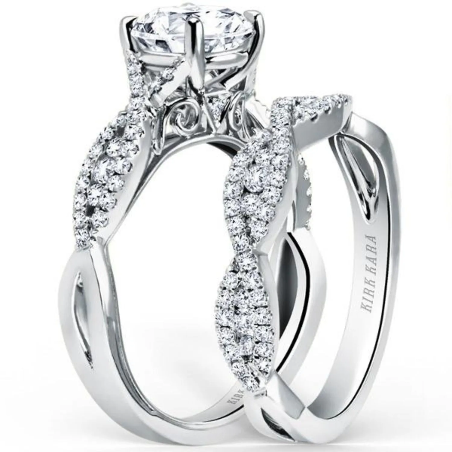 Kirk Kara "Pirouetta" Split-Shank Twist Diamond Engagement Ring