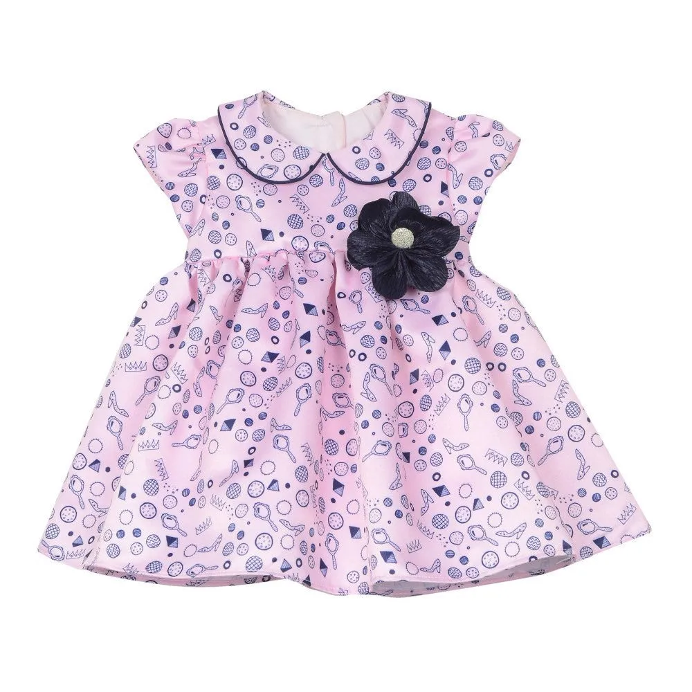 Leah Pink & Navy Print Dress