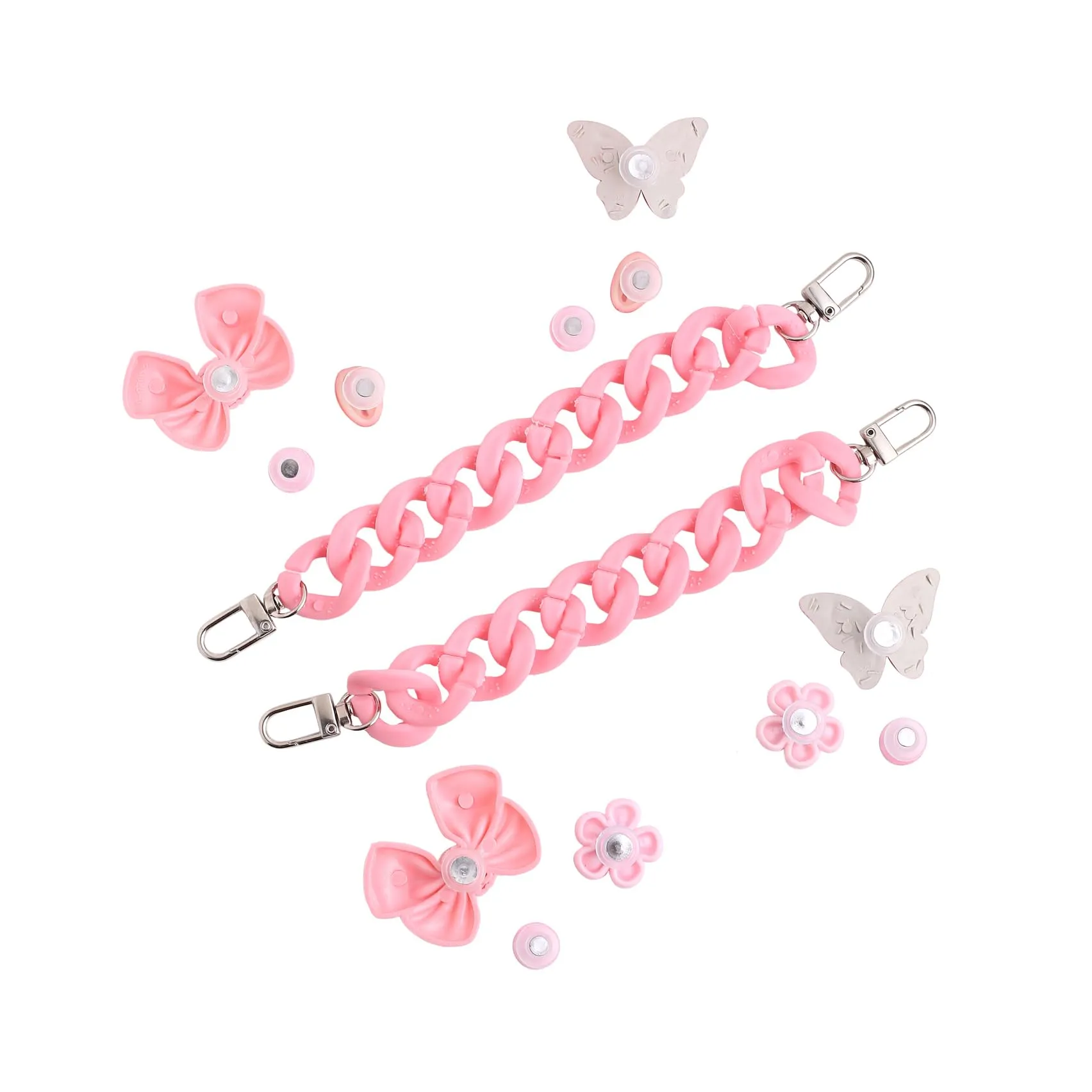 Melbees by Yellow Chimes Shoe Chains for Kids Girls Teens | Shoe Décor Accessories Butterfly Shaped Pink DIY Shoe Decoration Charms| Shoe Chains for Unisex | Shoe Chain Charms for Croc/Clogs