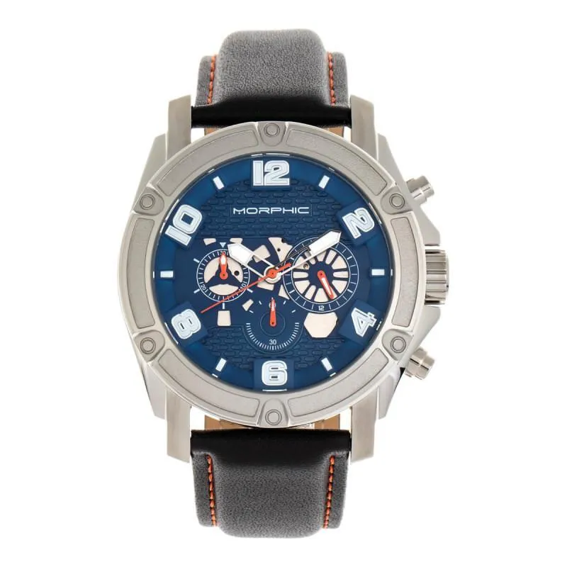 Morphic M73 Series Chronograph Leather-Band Watch