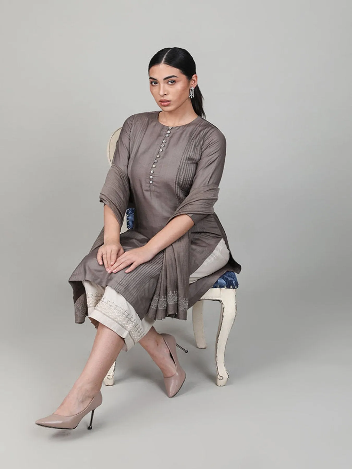 Night Shine Pleated Kurta Set