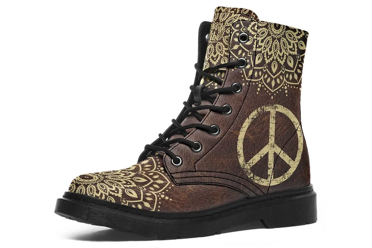 Peace Sign Mandala Brown