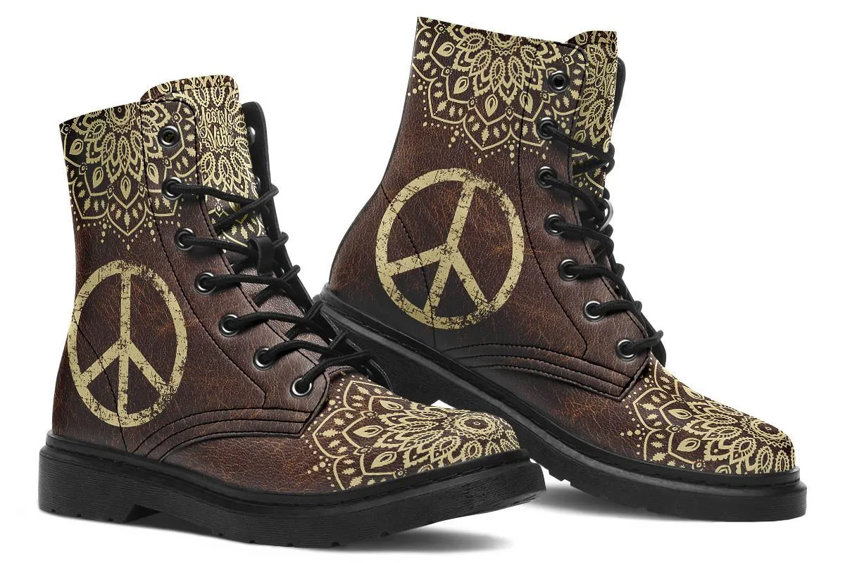 Peace Sign Mandala Brown