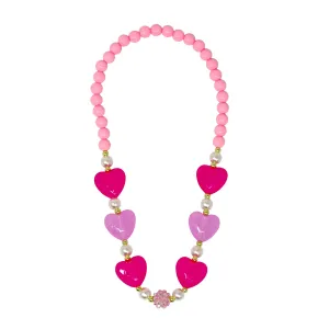 Pink Poppy Ballet Heart And Pearl Necklace-Onesize