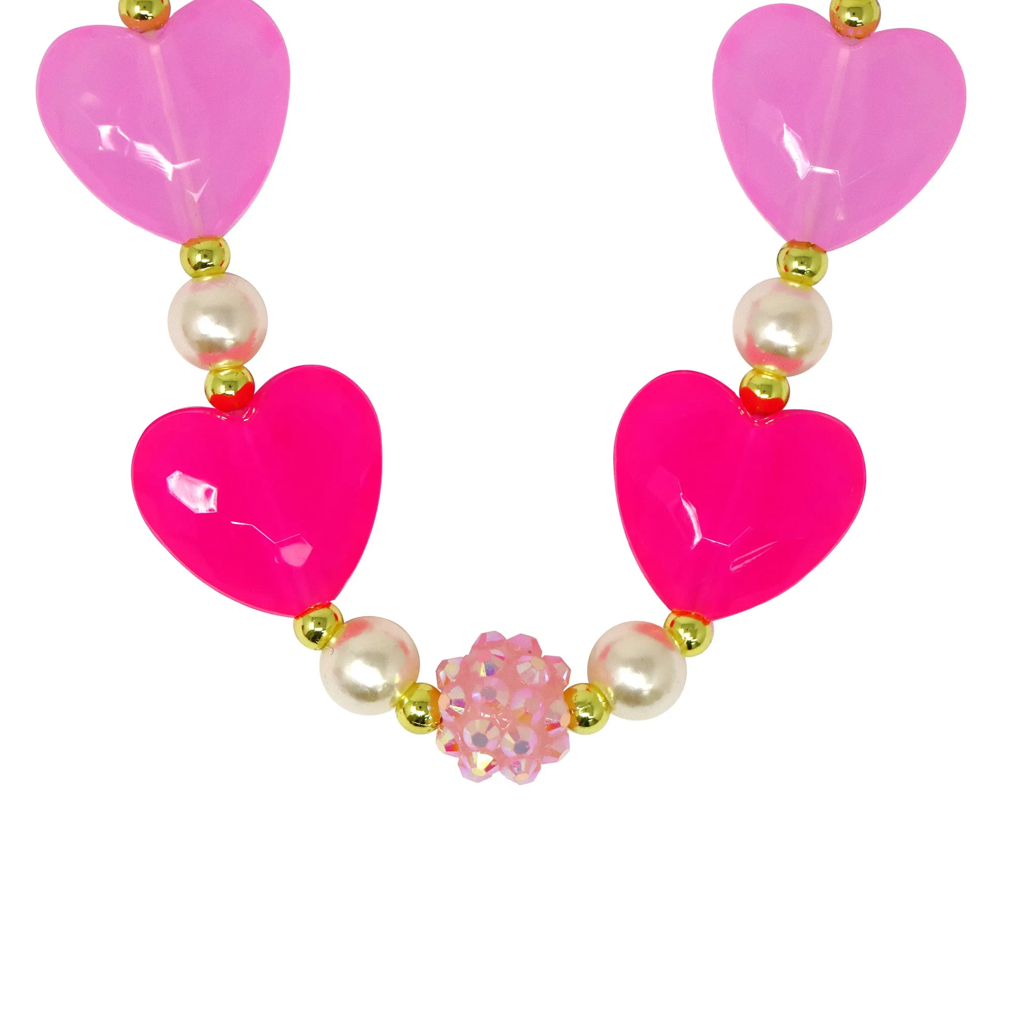 Pink Poppy Ballet Heart And Pearl Necklace-Onesize