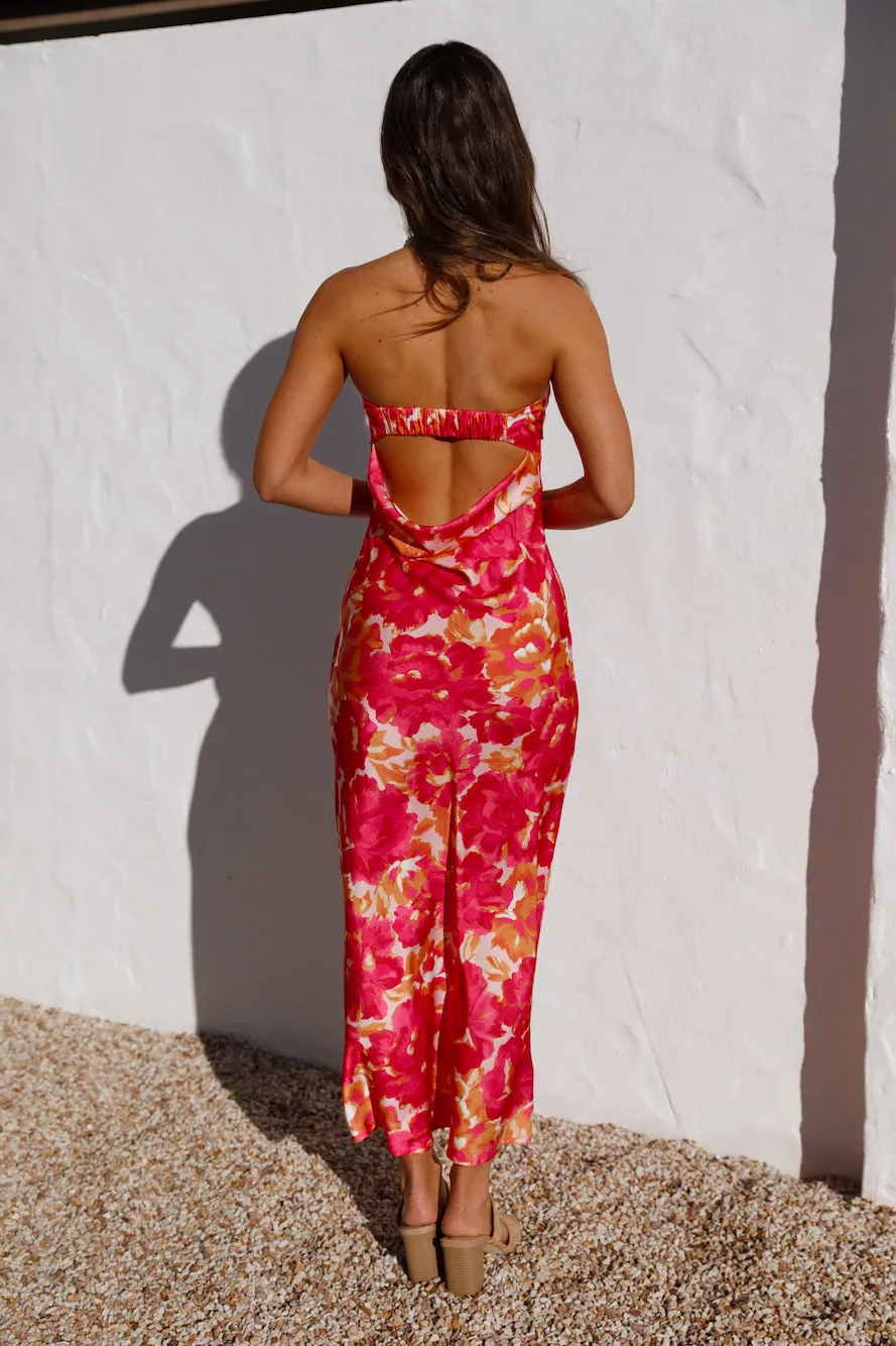 Raspberry Summers Maxi Dress Floral