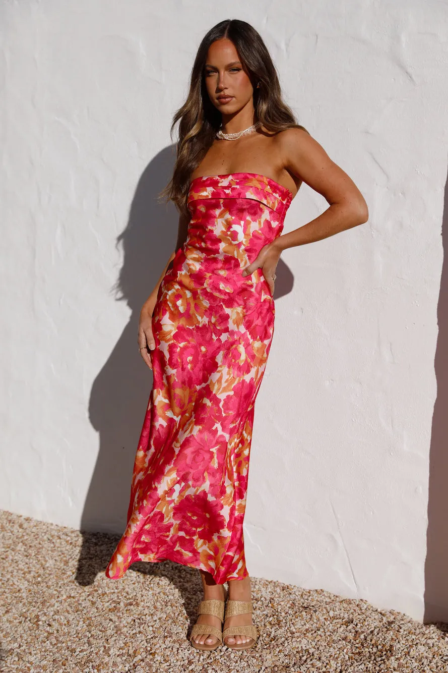 Raspberry Summers Maxi Dress Floral