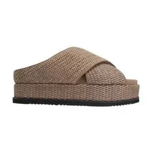 Roam Cross Stack Raffia Platform Slides