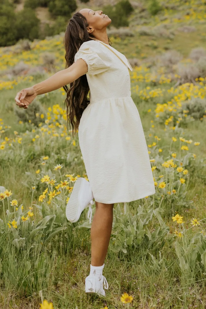 SALT Almaden Textured Puff Sleeve Dress