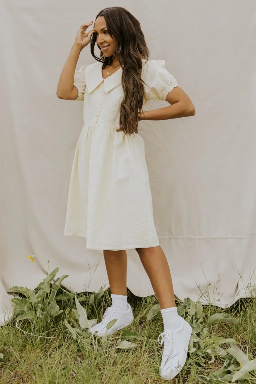 SALT Almaden Textured Puff Sleeve Dress