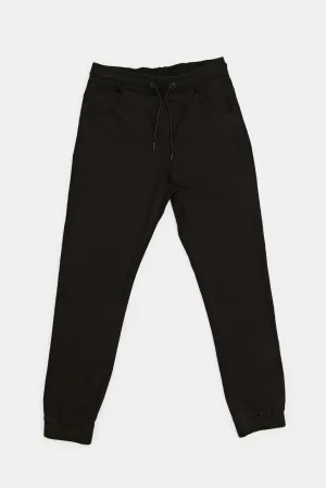 Senior Boys Black Jogger Jeans