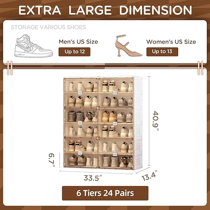 Shoe Cabinet 2 Row 6 Door 12 Grids