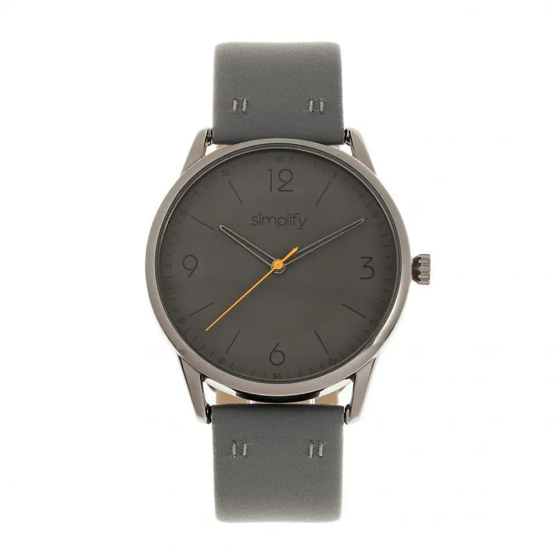 Simplify The 6300 Leather-Band Watch