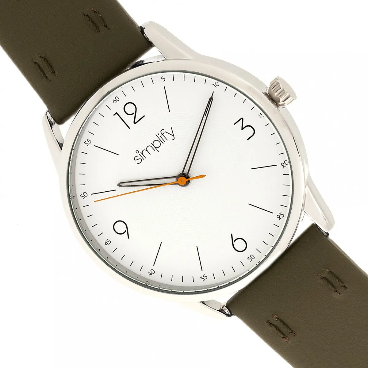 Simplify The 6300 Leather-Band Watch